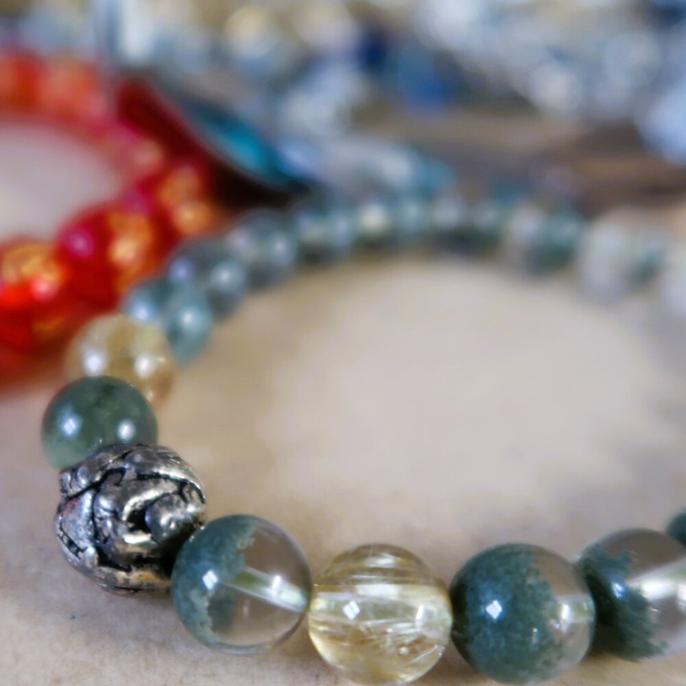 22 Pc Boho Beaded Bracelet Bundle Lot Gemstone Crystal Stack Boho Hippie Craft - Picture 5 of 13